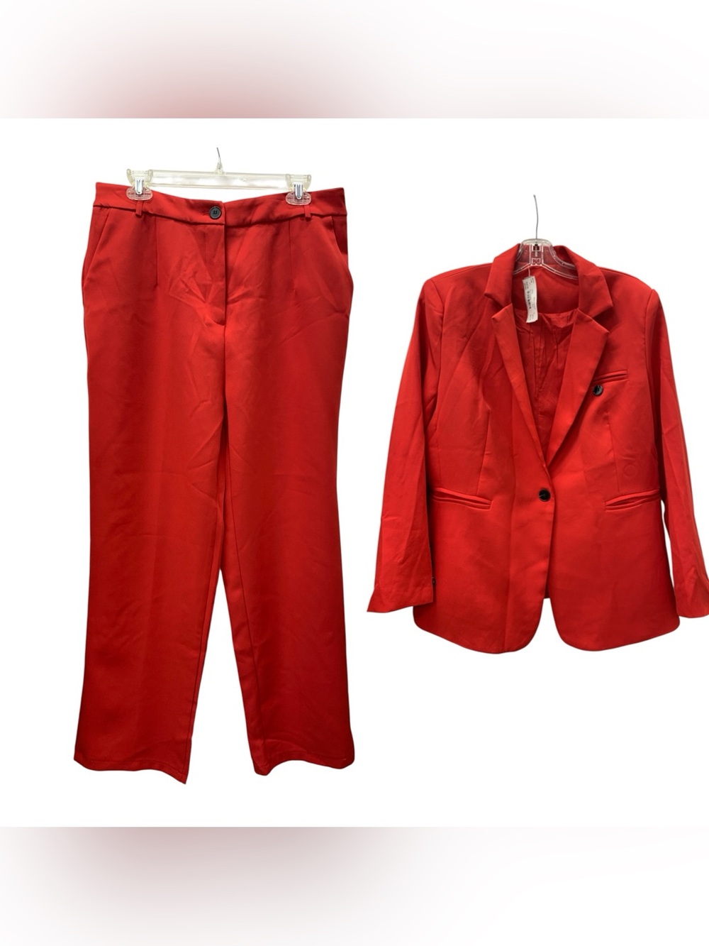 Red Women's Tailored Blazer & Pants Set